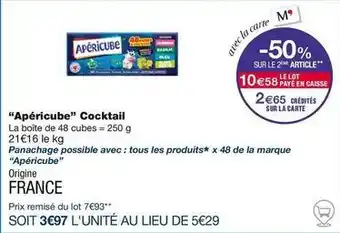Monoprix Apericube cocktail offre