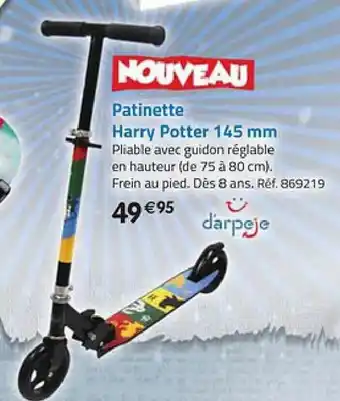 La Grande Récré Patinette harry potter 145 mm offre