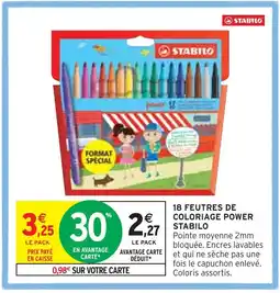 Intermarché STABILO 18 FEUTRES DE COLORIAGE POWER offre