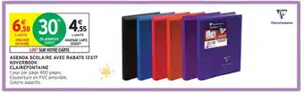 Intermarché CLAIREFONTAINE AGENDA SCOLAIRE AVEC RABATS 12X17 KOVERBOOK offre