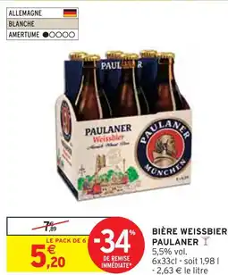 Intermarché PAULANER BIÈRE WEISSBIER offre
