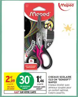 Intermarché MAPED CISEAUX SCOLAIRE 13,5 CM SENSOFT offre