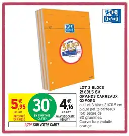 OXFORD LOT 3 BLOCS 21X31.5 CM GRANDS CARREAUX