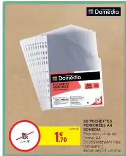 Intermarché DOMEDIA 50 POCHETTES PERFORÉES A4 offre