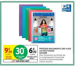 Intermarché OXFORD PROTEGE-DOCUMENTS 200 VUES A4 POLYVISION offre
