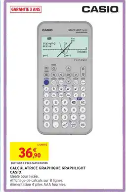 Intermarché CASIO CALCULATRICE GRAPHIQUE GRAPHLIGHT offre
