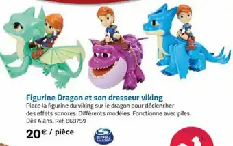 La Grande Récré Figurine Dragon et son dresseur viking offre