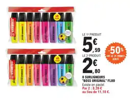 E.Leclerc 8 SURLIGNEURS "BOSS ORIGINAL" FLUO offre