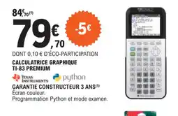 E.Leclerc CALCULATRICE GRAPHIQUE TI-83 PREMIUM offre