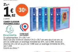 E.Leclerc CAHIER CLASSEUR PERSONNALISABLE offre
