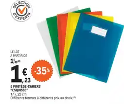E.Leclerc 5 PROTÈGE-CAHIERS "ESQUISSE" offre