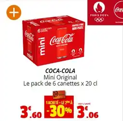 Coccimarket COCA-COLA Mini Original Le pack de 6 canettes x 20 cl offre
