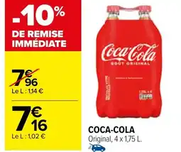 Carrefour Market COCA-COLA Original, 4 x 1,75 L. offre