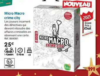 La Grande Récré Micro Macro Crime City offre