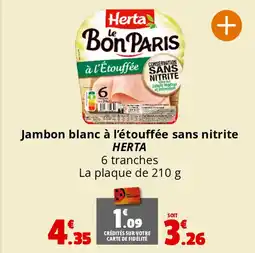 Jambon blanc à l'étouffée sans nitrite HERTA