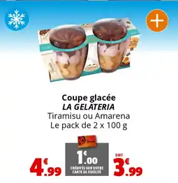 Coupe glacée LA GELATERIA Tiramisu ou Amarena Le pack de 2 x 100 g
