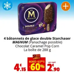 Coccinelle Supermarché 4 bâtonnets de glace double Starchaser MAGNUM offre