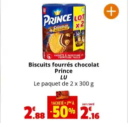 Coccinelle Supermarché Biscuits fourrés chocolat Prince LU offre
