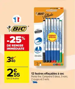 Carrefour 12 feutres effaçables à sec offre