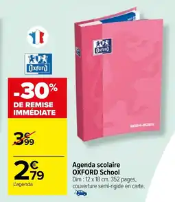 Carrefour Agenda scolaire OXFORD School offre