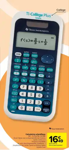 Carrefour Calculatrice scientifique offre