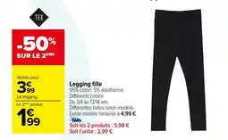 Carrefour Legging fille offre