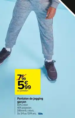Carrefour Pantalon de jogging garçon offre