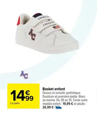 Basket enfant promo online