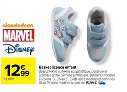 Carrefour Basket licence enfant offre