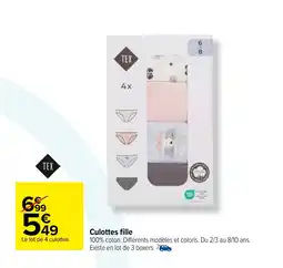 Carrefour Culottes fille offre