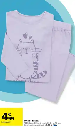 Carrefour Pyjama Enfant offre