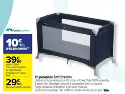 Carrefour Lit parapluie Soft Dreams offre