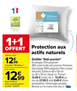 Carrefour Oreiller "Anti-acarien" offre