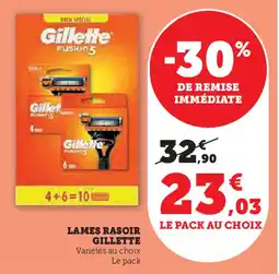 Super U LAMES RASOIR GILLETTE offre