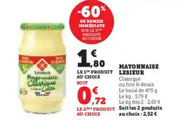 Super U MAYONNAISE LESIEUR offre