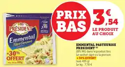 Super U EMMENTAL PASTEURISE PRESIDENT (1) offre