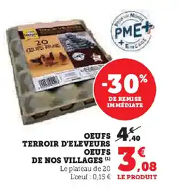 Super U OEUFS TERROIR D'ELEVEURS OEUFS DE NOS VILLAGES (¹) offre