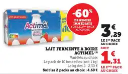 Super U LAIT FERMENTE A BOIRE ACTIMEL (2) offre