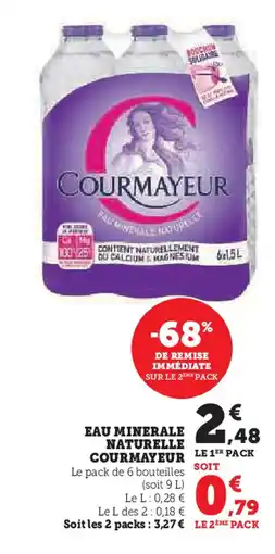 Super U EAU MINERALE NATURELLE COURMAYEUR offre