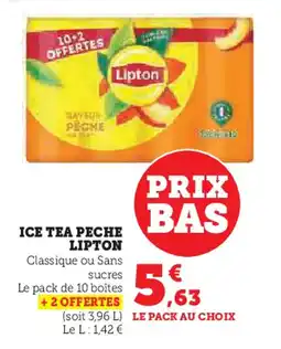 Super U ICE TEA PECHE LIPTON offre