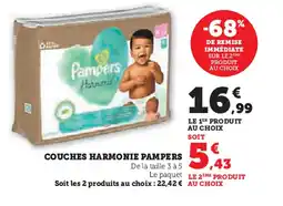 Super U COUCHES HARMONIE PAMPERS offre