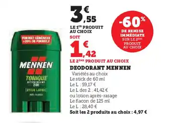Super U DEODORANT MENNEN offre