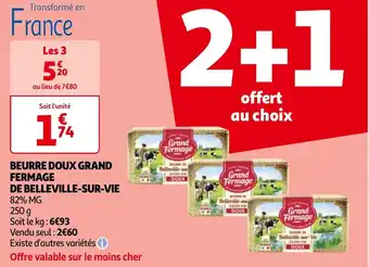 Auchan BEURRE DOUX GRAND FERMAGE DE BELLEVILLE-SUR-VIE offre