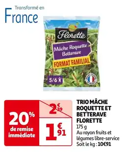 Auchan TRIO MÂCHE ROQUETTE ET BETTERAVE FLORETTE offre