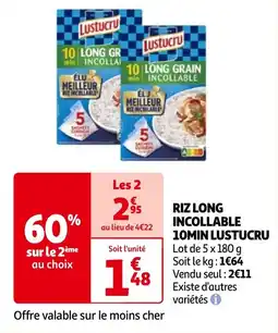 Auchan RIZ LONG INCOLLABLE 10MIN LUSTUCRU offre