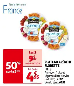 Auchan PLATEAU APÉRITIF FLORETTE offre