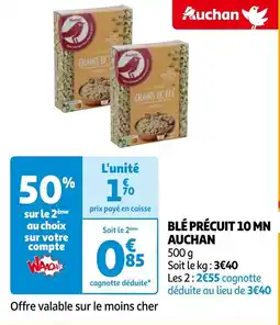 Auchan BLÉ PRÉCUIT 10 MN AUCHAN offre