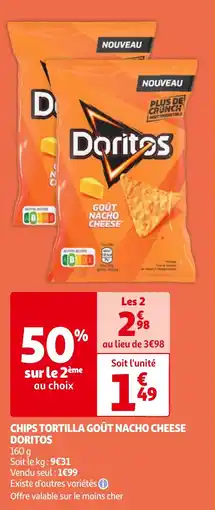Auchan CHIPS TORTILLA GOÛT NACHO CHEESE DORITOS offre