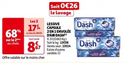 Auchan LESSIVE CAPSULE 2 EN 1 ENVOLÉE D'AIR DASH(¹) offre
