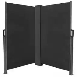 Jardiland Double paravent brise vue occultant rétractable - 6 x 1,60 m noir - Oviala offre